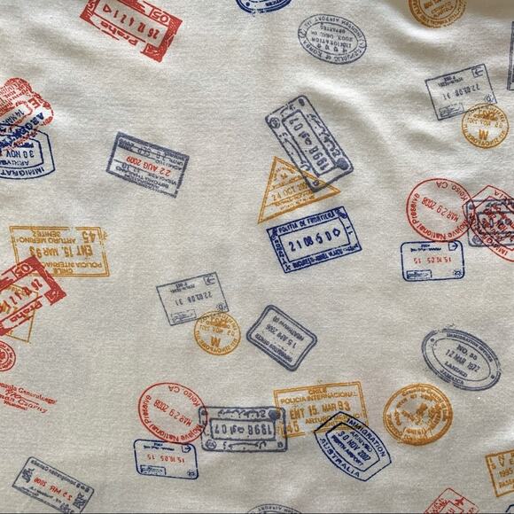 ModCloth | White Passport Stamps Travel Familiar Feeling Sleeveless Top XXS - Picture 8 of 10